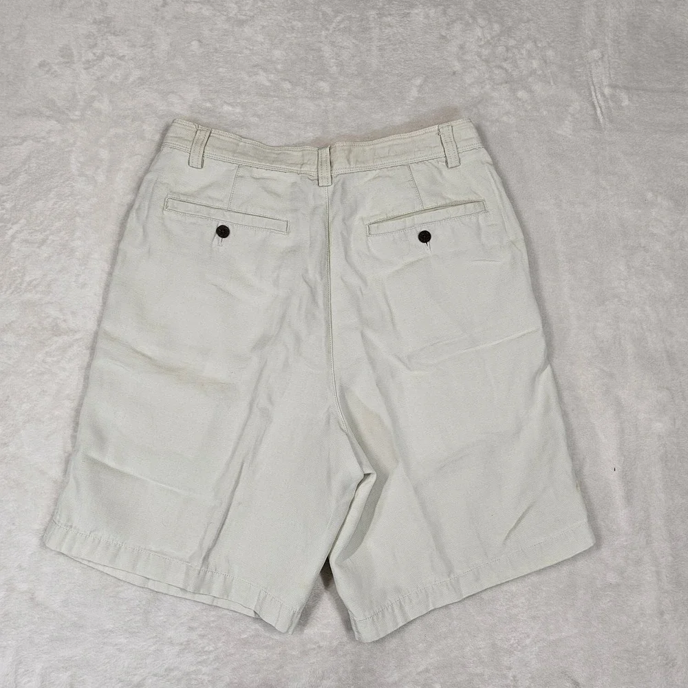 Tommy Bahama Shorts Mens 33 White Tencel Lyocell Pleated‎ Chino Summer Casual
